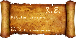 Kittler Erazmus névjegykártya